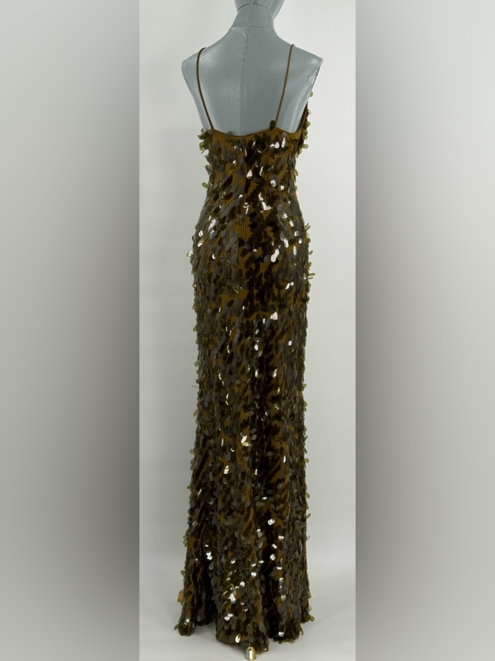 🆕 MISHA COLLECTION 🧿 NWOT Sapphire Sequins Maxi Dress, Olive - Sz L US 8 - Picture 7 of 16